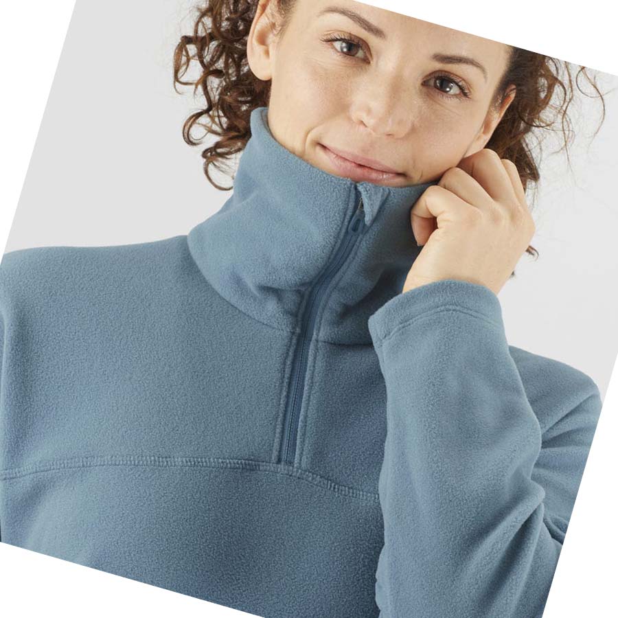 Sudadera Con Capucha Salomon ESSENTIAL COSY FLEECE Mujer Azules | MX 2518ZUT